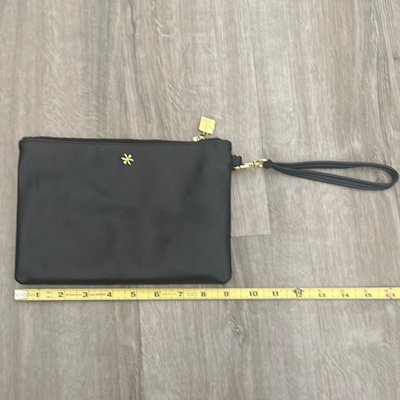 Black Wristlet Clutch with Gold Accents - Picture 2 of 4